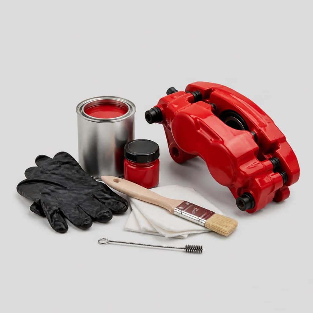 Kit de peinture bi-composant pour étrier de frein sur fond clair