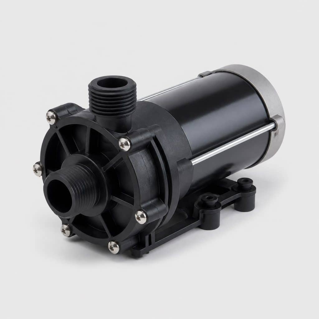Pompe de circulation électrique 12V sur fond clair